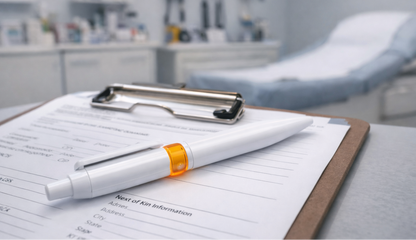 Bolígrafo blanco - naranja mit  Ref 04