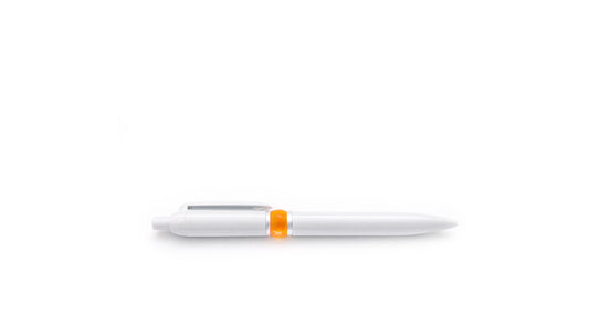 Bolígrafo blanco - naranja mit  Ref 04